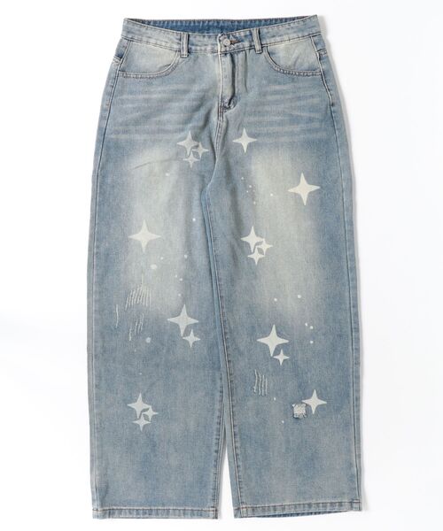 Dream garden(ドリームガーデン)の「星柄ワイドデニムパンツ(デニムパンツ・レディース・ブルー・M/L/XL/S/3XL/2XL)」の8枚目の写真