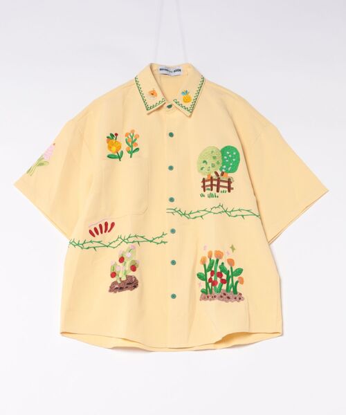 HOOK(フック)の「HOOK ガーデン総刺繍 ビッグシルエット 半袖シャツ (SS)(シャツ/ブラウス・メンズ・イエロー/ホワイト・FREE)」の5枚目の写真