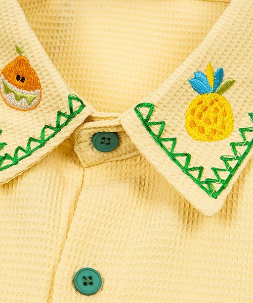 HOOK(フック)の「HOOK ガーデン総刺繍 ビッグシルエット 半袖シャツ (SS)(シャツ/ブラウス・メンズ・イエロー/ホワイト・FREE)」の14枚目の写真