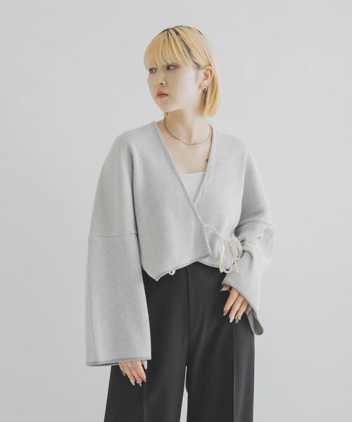 THE GOODLAND MARKET(ザグッドランドマーケット)の「cwtch UPCYCLE LIC CARDIGAN(カーディガン/ボレロ・レディース・グレー・FREE)」の2枚目の写真