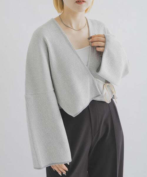 THE GOODLAND MARKET(ザグッドランドマーケット)の「cwtch UPCYCLE LIC CARDIGAN(カーディガン/ボレロ・レディース・グレー・FREE)」の3枚目の写真