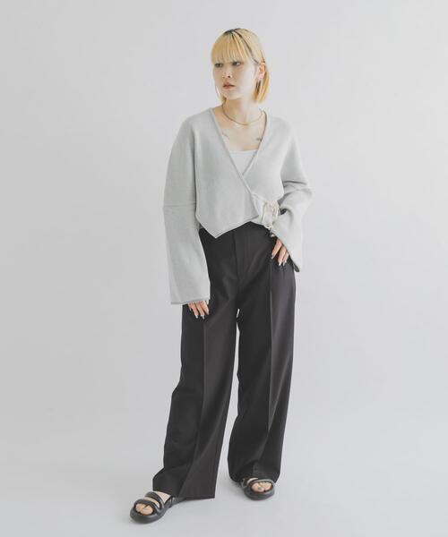 THE GOODLAND MARKET(ザグッドランドマーケット)の「cwtch UPCYCLE LIC CARDIGAN(カーディガン/ボレロ・レディース・グレー・FREE)」の6枚目の写真