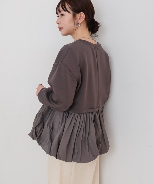 Bab(バブ)の「裾バルーンペプラムトップス(Tシャツ/カットソー・レディース・チャコールグレー/ベージュ/アイボリー・FREE)」の12枚目の写真