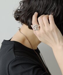ear PAPILLONNER | 《スターリングシルバー使用》ビットスワールリング(リング)