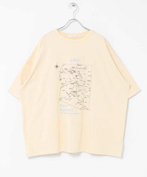 KBF(ケイビーエフ)の「オーバーサイズプリントTEE(Tシャツ/カットソー・レディース・グレー系その他/アイボリー/チャコールグレー・ONE)」の10枚目の写真