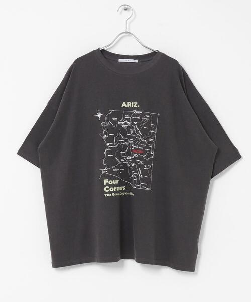 KBF(ケイビーエフ)の「オーバーサイズプリントTEE(Tシャツ/カットソー・レディース・グレー系その他/アイボリー/チャコールグレー・ONE)」の19枚目の写真