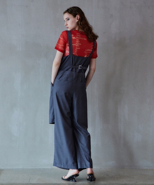 MAISON SPECIAL(メゾンスペシャル)の「Long-Strap Jumpsuit/ロングストラップジャンプスーツ(つなぎ/オールインワン・レディース・ブラック/グレー・36/38)」の7枚目の写真