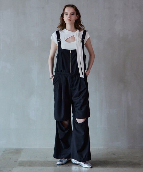 MAISON SPECIAL(メゾンスペシャル)の「Long-Strap Jumpsuit/ロングストラップジャンプスーツ(つなぎ/オールインワン・レディース・ブラック/グレー・36/38)」の6枚目の写真