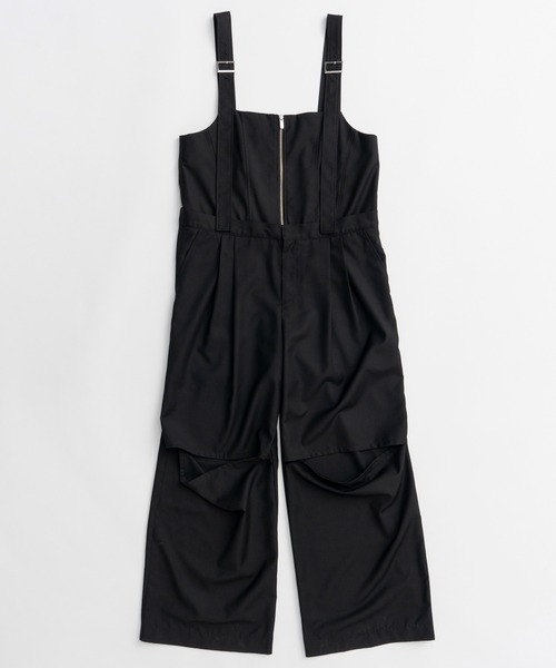 MAISON SPECIAL(メゾンスペシャル)の「Long-Strap Jumpsuit/ロングストラップジャンプスーツ(つなぎ/オールインワン・レディース・ブラック/グレー・36/38)」の3枚目の写真