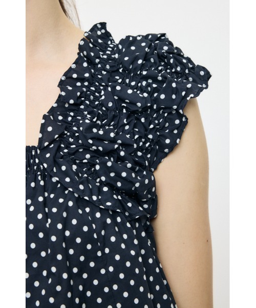 MOUSSY(マウジー)の「SHOULDER FRILLS トップス(シャツ/ブラウス・レディース・ダークブルー/ライトイエロー/ホワイト/ブラック系その他/ブラック・FREE)」の17枚目の写真
