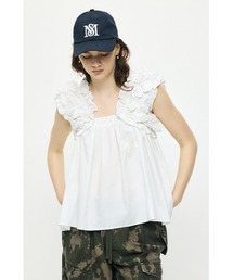 MOUSSY（マウジー）の「【EC限定カラー：ブラック系その他】SHOULDER FRILLS トップス（シャツ/ブラウス）」