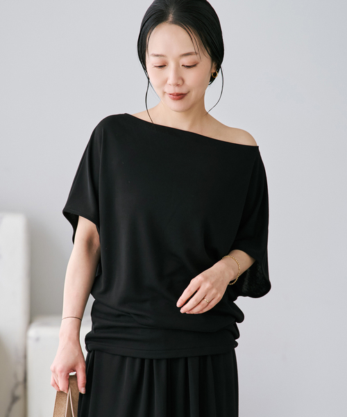 plage（プラージュ）の「《追加》Jersey Tunic プルオーバー 2（Tシャツ/カットソー・レディース・ブラウン/ホワイト/ブラック・FREE）」の12枚目の写真