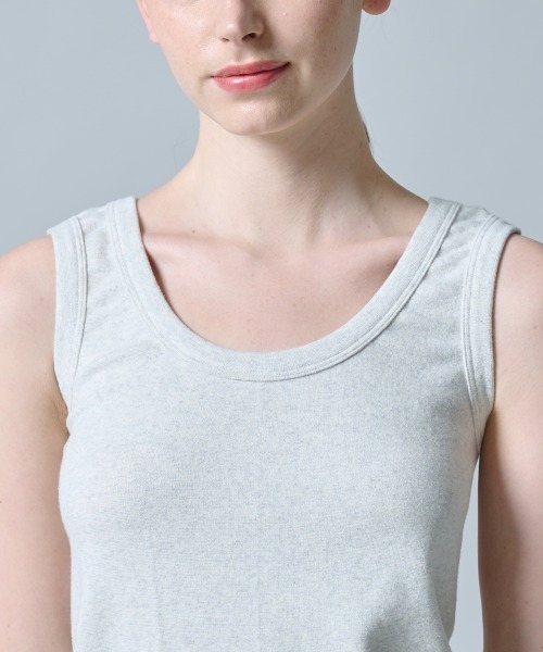 DOUBLE STANDARD CLOTHING(ダブルスタンダードクロージング)の「コーマ糸天竺タンクトップ(Tシャツ/カットソー・レディース・オートミール/ネイビー・36/38)」の7枚目の写真