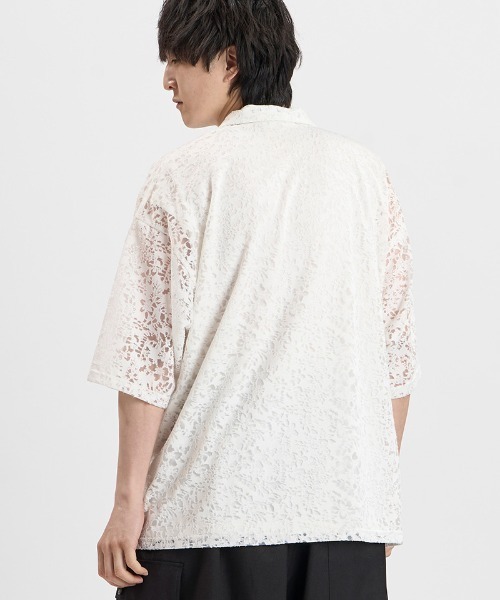 NO ID.(ノーアイディ)の「mhs2659-シアーオープンカラーBIG-SH シャツ(858006-498S)(シャツ/ブラウス・メンズ・ホワイト/ブラック・ONE SIZE)」の13枚目の写真