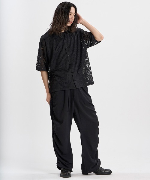 NO ID.(ノーアイディ)の「mhs2659-シアーオープンカラーBIG-SH シャツ(858006-498S)(シャツ/ブラウス・メンズ・ホワイト/ブラック・ONE SIZE)」の18枚目の写真