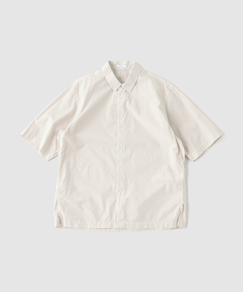 EDIFICE(エディフィス)の「ATON(エイトン) SHRINK COTTON LAWN OVERSIZED HALF S(シャツ/ブラウス・メンズ・ライトブルー/ベージュ・4/6)」の1枚目の写真