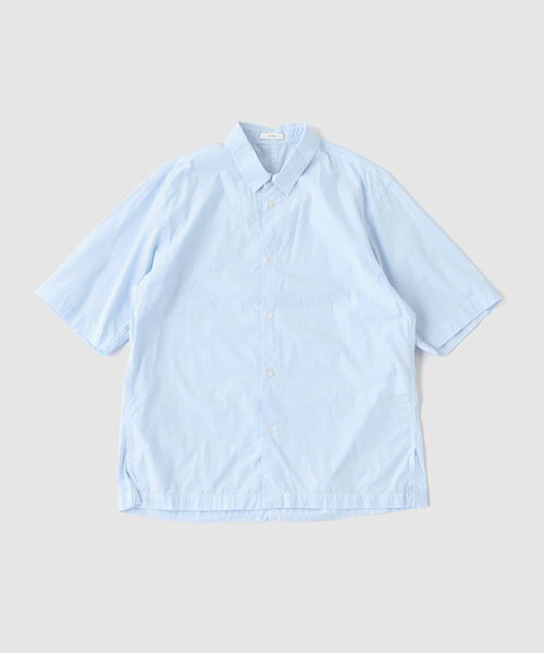 EDIFICE(エディフィス)の「ATON(エイトン) SHRINK COTTON LAWN OVERSIZED HALF S(シャツ/ブラウス・メンズ・ライトブルー/ベージュ・4/6)」の2枚目の写真