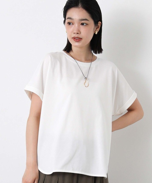 Gready Brilliant（グレディブリリアン）の「綿ジャージーラウンドヘムカットソー（Tシャツ/カットソー・レディース・チャコールグレー/オフホワイト/イエロー・38）」の8枚目の写真