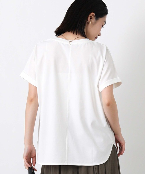 Gready Brilliant（グレディブリリアン）の「綿ジャージーラウンドヘムカットソー（Tシャツ/カットソー・レディース・チャコールグレー/オフホワイト/イエロー・38）」の10枚目の写真