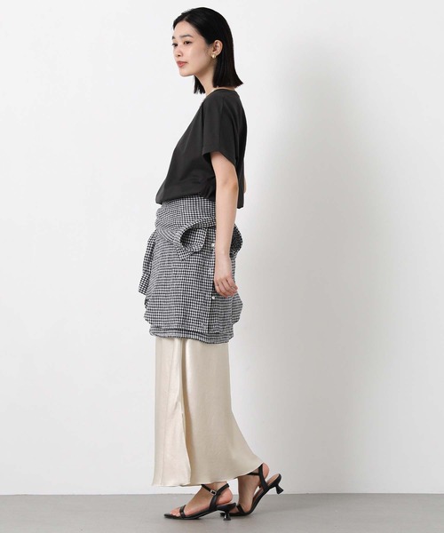 Gready Brilliant（グレディブリリアン）の「綿ジャージーラウンドヘムカットソー（Tシャツ/カットソー・レディース・チャコールグレー/オフホワイト/イエロー・38）」の13枚目の写真