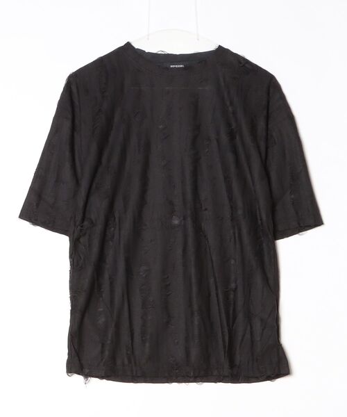 NOVESSEL（ノベセル）の「『NOVESSEL/ノベセル』クラッシュ加工TEE【Y】【CN】（Tシャツ/カットソー・メンズ・ブラック・FREE）」の3枚目の写真