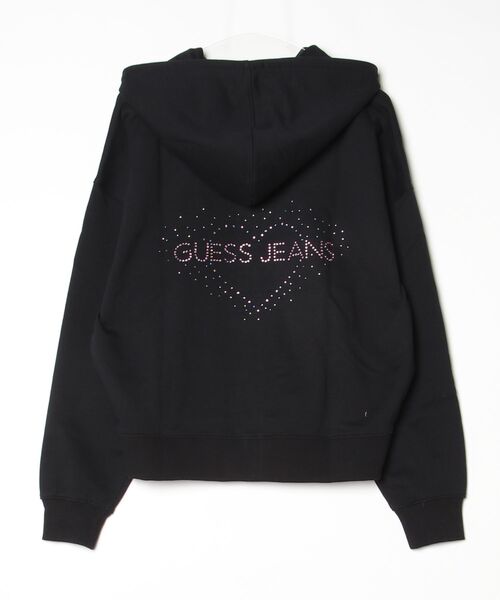 GUESS JEANS(ゲスジーンズ)の「GUESS JEANS Rhinestone Zip Hoodie パーカー ジップアップ フーディー(パーカー・レディース・ピンク/ブラック・X-SMALL/SMALL/MEDIUM/LARGE/X-LARGE)」の11枚目の写真