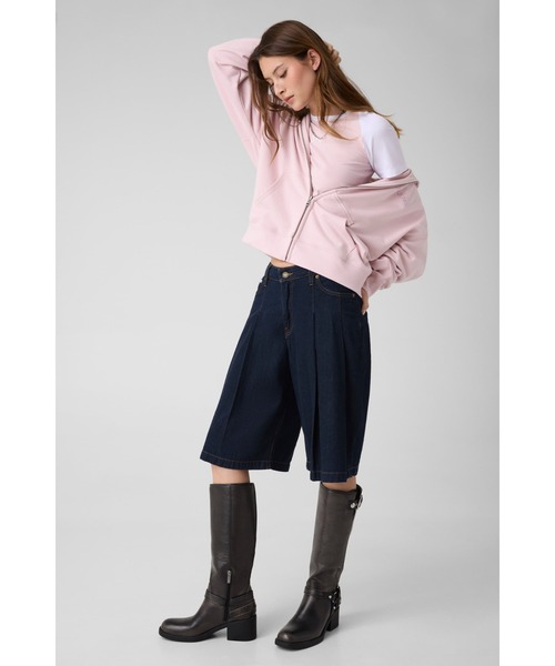 GUESS JEANS(ゲスジーンズ)の「GUESS JEANS Rhinestone Zip Hoodie パーカー ジップアップ フーディー(パーカー・レディース・ピンク/ブラック・X-SMALL/SMALL/MEDIUM/LARGE/X-LARGE)」の5枚目の写真