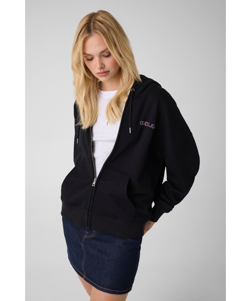GUESS JEANS Rhinestone Zip Hoodie パーカー ジップアップ フーディー