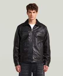 G-STAR | Leather Bomber Jacket/ジップアップレザーブルゾン(ブルゾン)