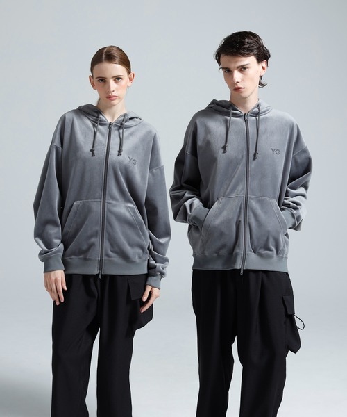 Y-3(ワイスリー)の「Y-3 VELVET CORDUROY ZIP HOODIE(パーカー・メンズ・グレー・LARGE/MEDIUM/SMALL/X-SMALL)」の1枚目の写真