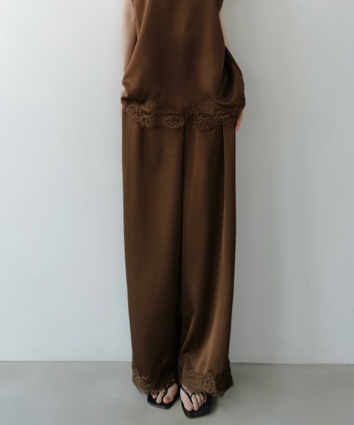 celon（セロン）の「lace layered satin pant（その他パンツ・レディース・ブラック/ブラウン・FREE）」の2枚目の写真