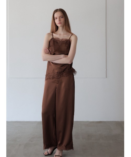 celon（セロン）の「lace layered satin pant（その他パンツ・レディース・ブラック/ブラウン・FREE）」の7枚目の写真