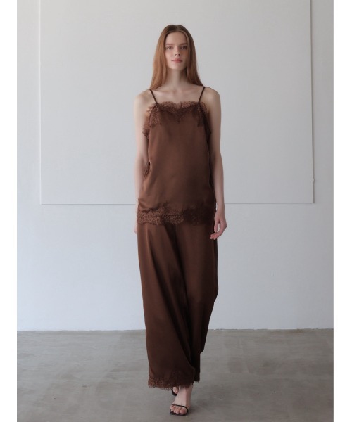 celon（セロン）の「lace layered satin pant（その他パンツ・レディース・ブラック/ブラウン・FREE）」の4枚目の写真