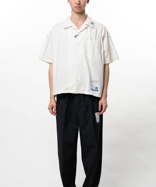 In・stru(men-tal).(インストルメンタル)の「Cotton Oxford Short Sleeve Shirt(シャツ/ブラウス・メンズ・ブラック/ホワイト・48/46/44)」の1枚目の写真