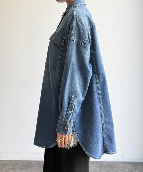 DouDou（ドゥドゥ）の「【Healthy denim】Almond（シャツ/ブラウス・レディース・ブルー・1）」の12枚目の写真