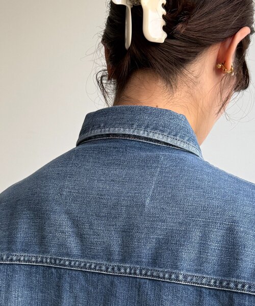 DouDou（ドゥドゥ）の「【Healthy denim】Almond（シャツ/ブラウス・レディース・ブルー・1）」の14枚目の写真
