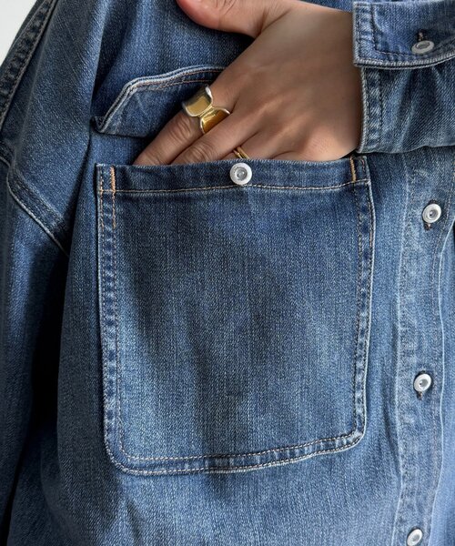 DouDou（ドゥドゥ）の「【Healthy denim】Almond（シャツ/ブラウス・レディース・ブルー・1）」の19枚目の写真