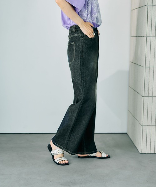 LEPSIM（レプシィム）の「ストレッチワイドストレートデニム　878928（デニムパンツ・レディース・インディゴブルー/ネイビー/ブラック・LARGE/MEDIUM）」の22枚目の写真