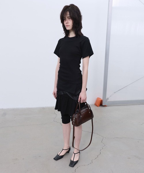 LCDC TM（エルシーディーシーティーエム）の「DETAIL SLIM T-SHIRT（Tシャツ/カットソー・レディース・Black・S）」の4枚目の写真