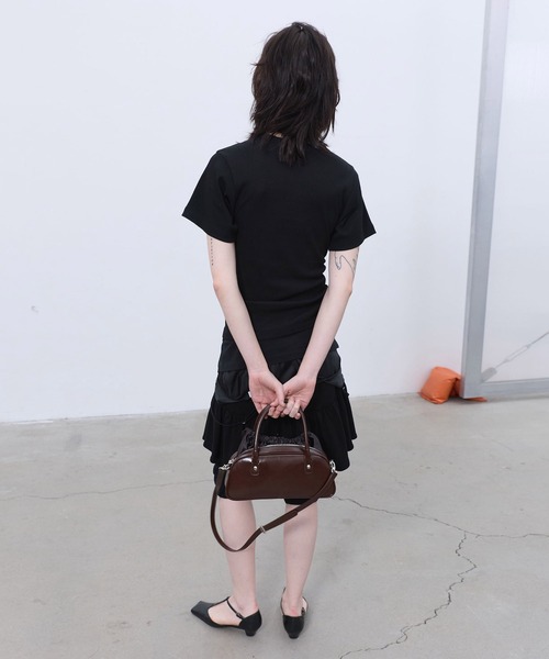 LCDC TM（エルシーディーシーティーエム）の「DETAIL SLIM T-SHIRT（Tシャツ/カットソー・レディース・Black・S）」の5枚目の写真