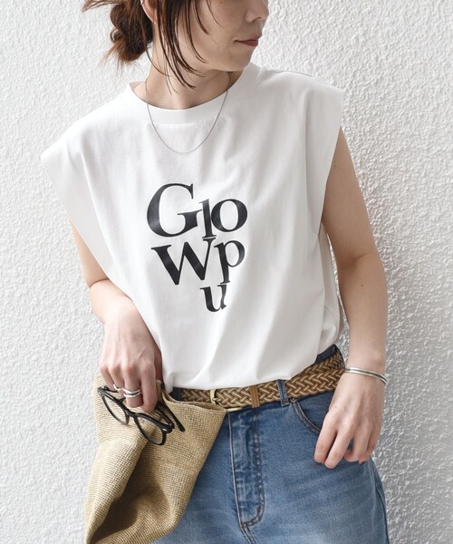 SHIPS Colors(シップス カラーズ)の「SHIPS Colors:〈接触冷感〉ショルダータック プリント トップス◇(Tシャツ/カットソー・レディース・ピンク/オフホワイト/ダークグレー・ONE SIZE)」の1枚目の写真