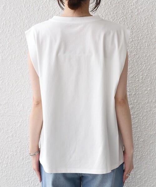 SHIPS Colors(シップス カラーズ)の「SHIPS Colors:〈接触冷感〉ショルダータック プリント トップス◇(Tシャツ/カットソー・レディース・ピンク/オフホワイト/ダークグレー・ONE SIZE)」の16枚目の写真