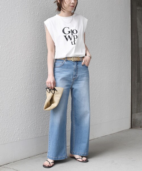 SHIPS Colors(シップス カラーズ)の「SHIPS Colors:〈接触冷感〉ショルダータック プリント トップス◇(Tシャツ/カットソー・レディース・ピンク/オフホワイト/ダークグレー・ONE SIZE)」の18枚目の写真
