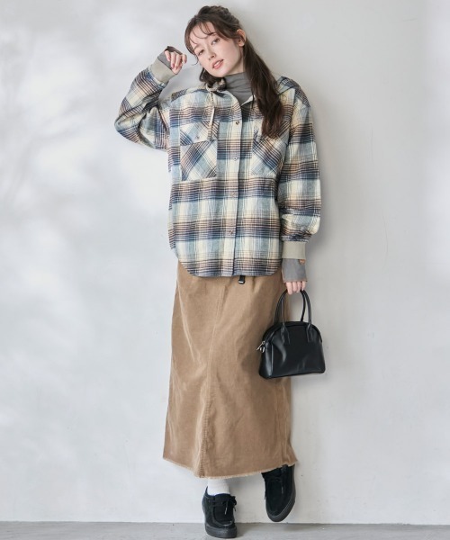 KRIFF MAYER Lady's Collection（クリフメイヤーレディースコレクション）の「ビエラフードシャツ（シャツ/ブラウス・レディース・ブラウン/オリーブ/ブラック/ナチュラル・LARGE/MEDIUM）」の9枚目の写真
