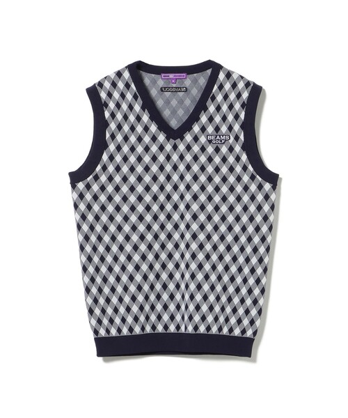 BEAMS GOLF(ビームスゴルフ)の「PURPLE LABEL / バイヤスチェック ニットベスト(ニット/セーター・メンズ・ネイビー/ホワイト系その他5・L/M/S/XL)」の13枚目の写真