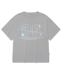 スタライン06プリントオーバーサイズピグメント半袖Tシャツグレー