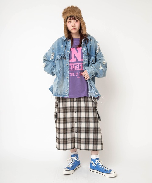 RNA（アールエヌエー）の「J2195 ワイドBIG Gジャン（デニムジャケット・レディース・ライトインディゴブルー・MEDIUM）」の5枚目の写真