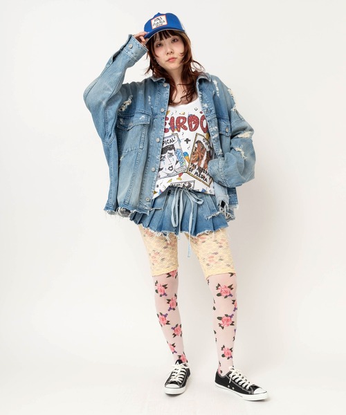 RNA（アールエヌエー）の「J2195 ワイドBIG Gジャン（デニムジャケット・レディース・ライトインディゴブルー・MEDIUM）」の7枚目の写真