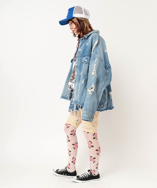 RNA（アールエヌエー）の「J2195 ワイドBIG Gジャン（デニムジャケット・レディース・ライトインディゴブルー・MEDIUM）」の10枚目の写真