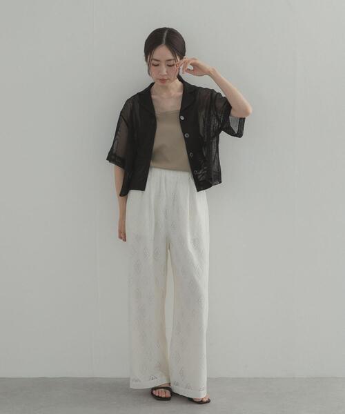 URBAN RESEARCH DOORS(アーバンリサーチドアーズ)の「オープンカラーメッシュシャツ(シャツ/ブラウス・レディース・ブラウン/ブラック・FREE)」の18枚目の写真